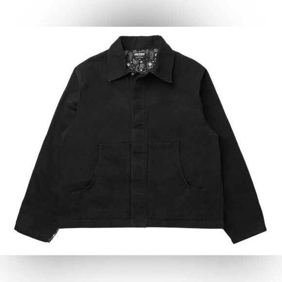 NWT HSTRY By NAS Men’s Black & Paisley Duck Canvas Denim Jacket - Size M - Picture 3 of 11